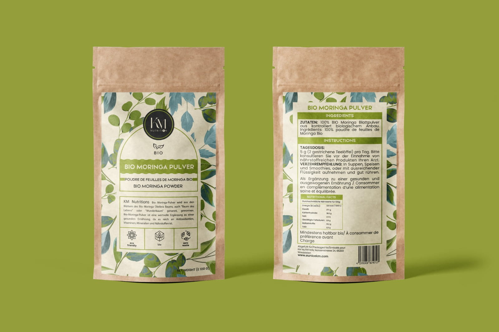Poudre de feuilles de Moringa (Moringa Oleifera) 100 g