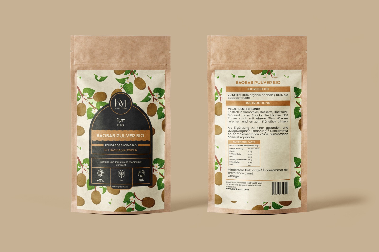 Poudre de pulpe de baobab (Adansonia digitata) 100g